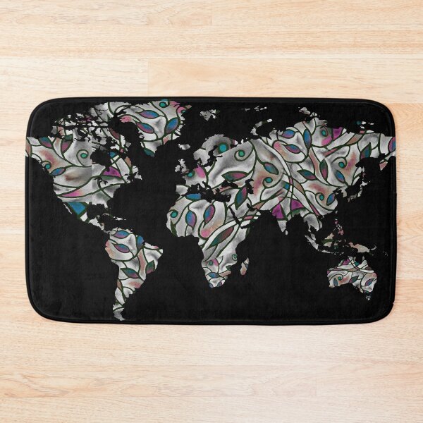 Item preview, Colorful Map Of The World Vivid Watercolor On Dark Background XX designed and sold by Irina Sztukowski.