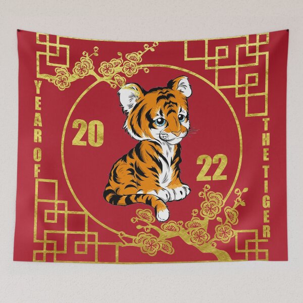 Item preview, Cute kawaii tiger for the chinese tiger new year 2022 designed and sold by Byfab.