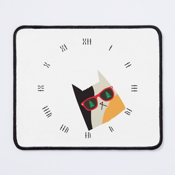 Item preview, Cute Cat clock FaceWith Latin Numbers designed and sold by Dr.YesOrNo.