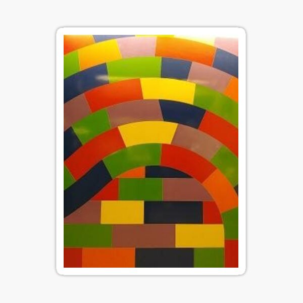 Motley Multicolored Rectangles with Wiggly Borders Sticker