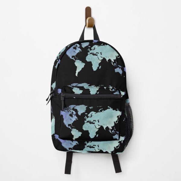 Item preview, Colorful Map Of The World Vivid Watercolor On Dark Background XXIII designed and sold by Irina Sztukowski.