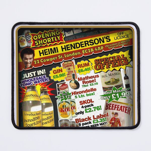 Item preview, HEIMI HENDERSON’S OFF LICENCE ad flyer - Mr Jolly Lives Next Door Inspired designed and sold by RetroTeeStudio.