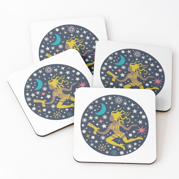 Item preview, Midcentury Space Adventure Ditsy - in pastels on Navy by Cecca Designs designed and sold by Cecca-Designs.