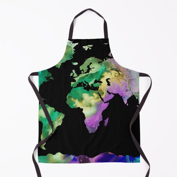 Item preview, Colorful Map Of The World Vivid Watercolor On Dark Background XXVI designed and sold by Irina Sztukowski.