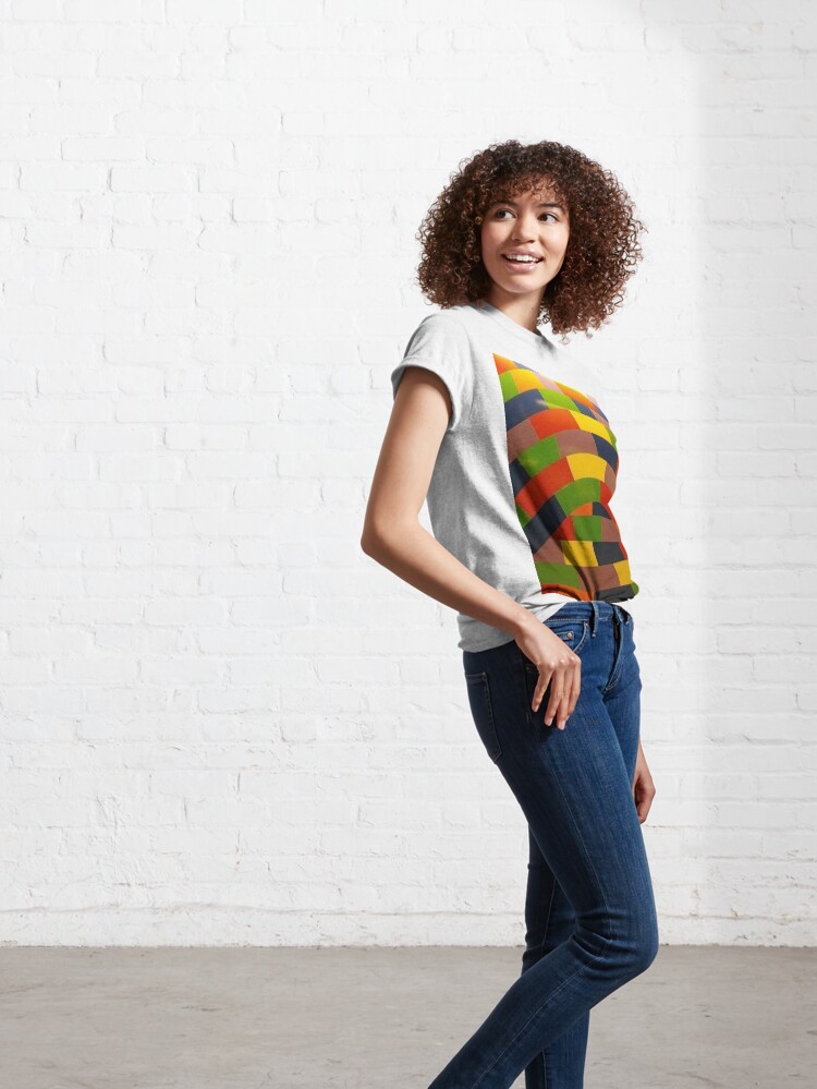 Alternate view of Motley Multicolored Rectangles with Wiggly Borders Classic T-Shirt