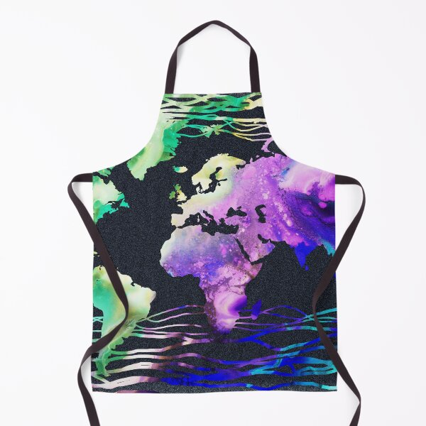 Item preview, Colorful Map Of The World Vivid Watercolor On Dark Background XXVII designed and sold by Irina Sztukowski.