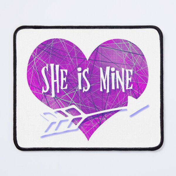 Item preview, She is Mine Valentine’s Day abstract Pink Network Heart with arrow designed and sold by AMSonArt.