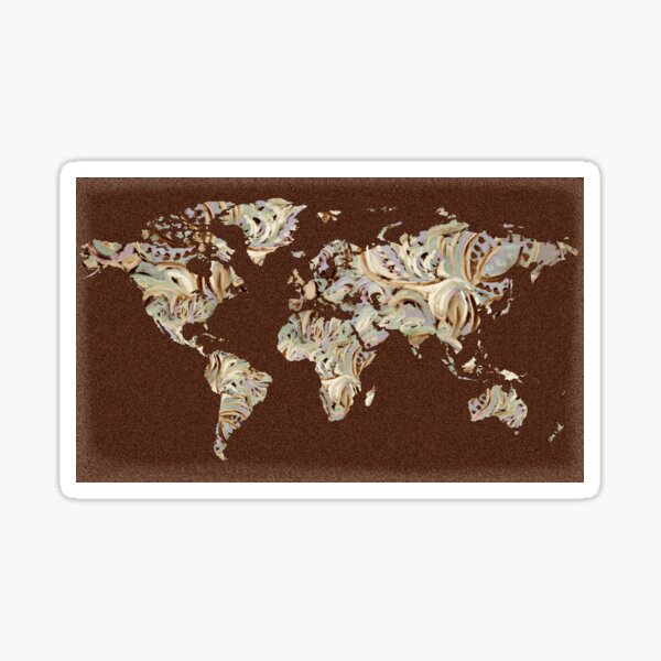 "Colorful Map Of The World Vivid Watercolor On Dark Background XL ...