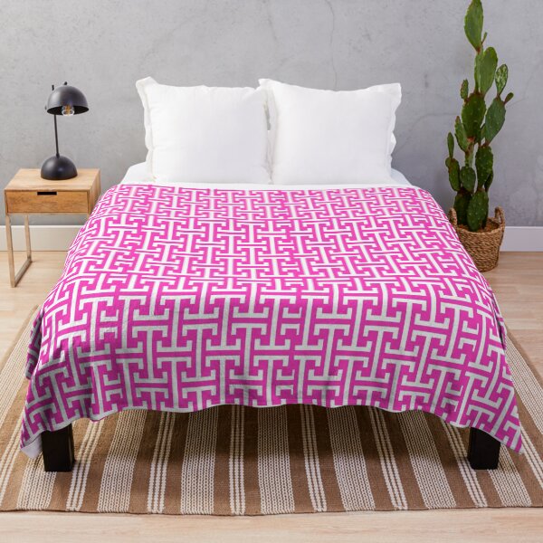 preppy pink pattern Throw Blanket