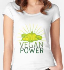 Vegan Power Logo Women's Fitted Scoop T-Shirt