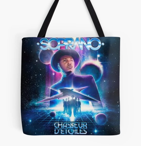 Tote bag avec l uvre SOPRANO CHASSEUR D ETOILES de l artiste