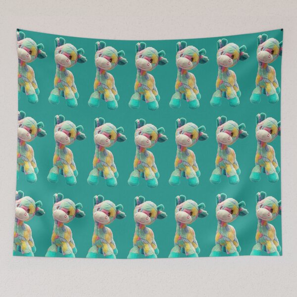 Item preview, Lovely Colourful Giraffe on Turquoise BG designed and sold by LoloTrends.