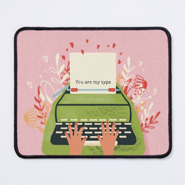 Item preview, You are my type! Cute valentine card with hands typing a loveletter with a twist on a retro typewriter designed and sold by marina63.