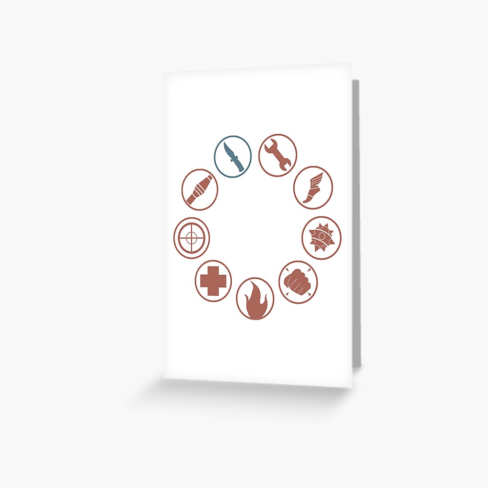 Tf2 Class Icons Red Spy Among Us Greeting Card By Loadout Redbubble 8337