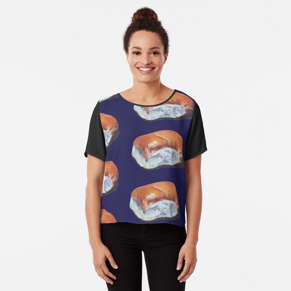 Handpainted bread roll Chiffon Top