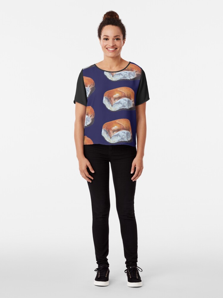 Alternate view of Handpainted bread roll Chiffon Top