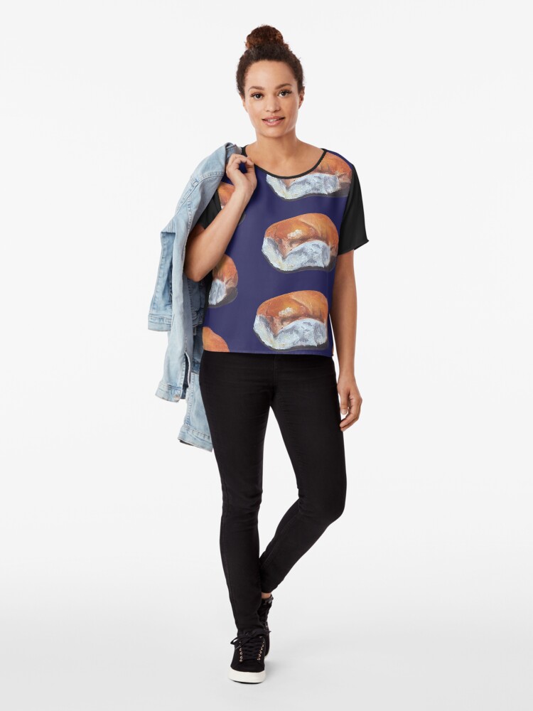 Alternate view of Handpainted bread roll Chiffon Top
