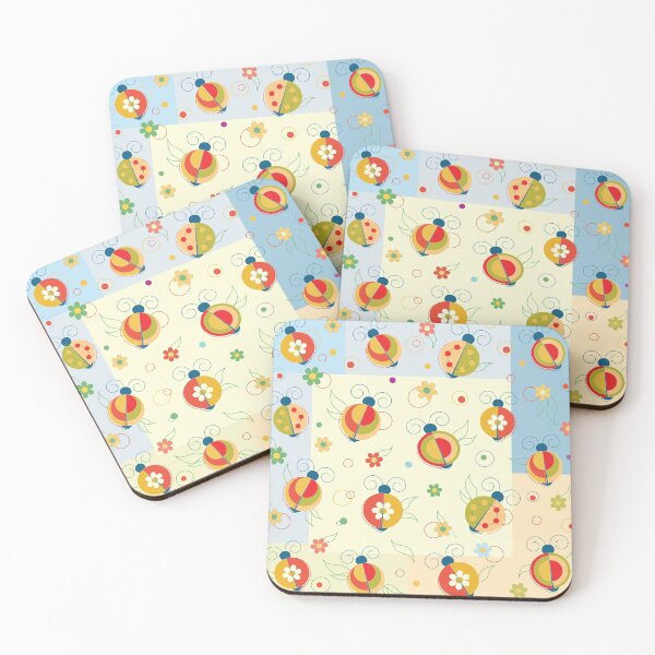 Item preview, Colorful ladybugs and flowers designed and sold by colorleafz.