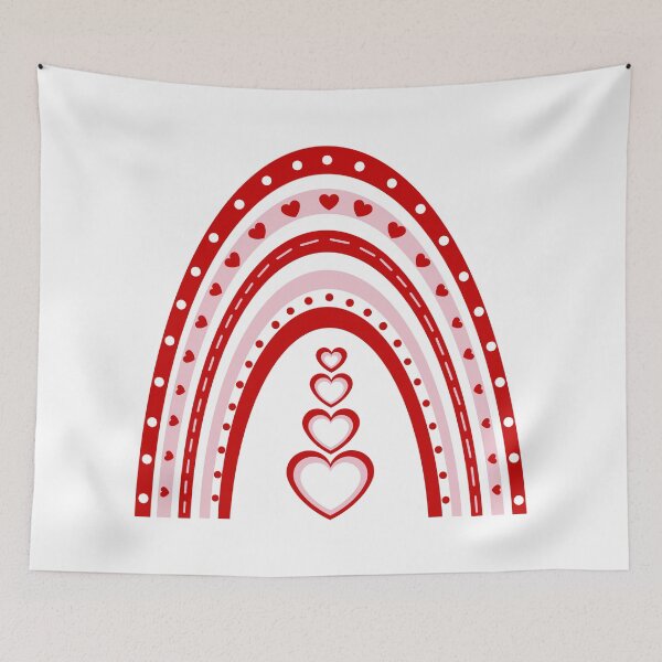Item preview, Red and Pink Love Valentine Boho Rainbow (White) designed and sold by Gsallicat.