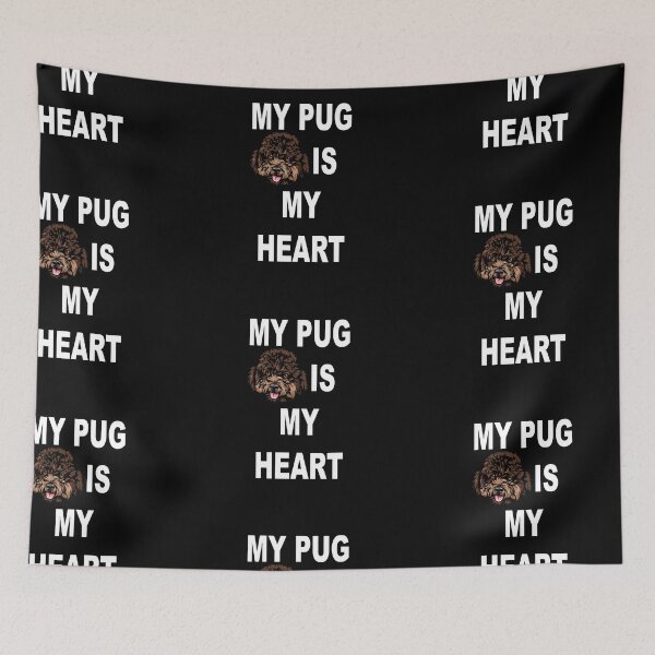 Item preview, My pug is my heart typography funny saying design. designed and sold by SamRVstore.