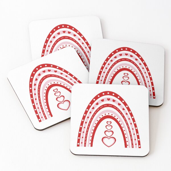 Item preview, Red and Pink Love Valentine Boho Rainbow (White) designed and sold by Gsallicat.
