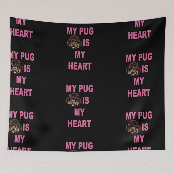 Item preview, My pug is my heart typography funny saying design. designed and sold by SamRVstore.