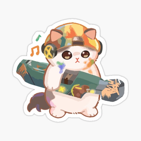 Minimalist Mewrez cat cute Surprised Penguin catMewrez Sticker