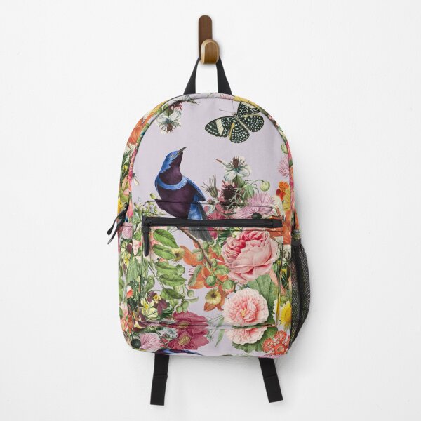 Item preview, Romantic Flora with Cotinga Cordon-Bleu Bird in Lilac designed and sold by Trish Dish.