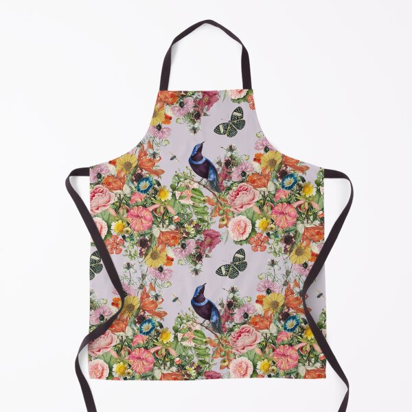 Item preview, Romantic Flora with Cotinga Cordon-Bleu Bird in Lilac designed and sold by Trish Dish.