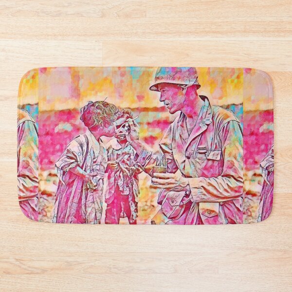 Item preview,  American serviceman shares his rations with two Japanese children Okinawa watercolor designed and sold by CristalleLisa.
