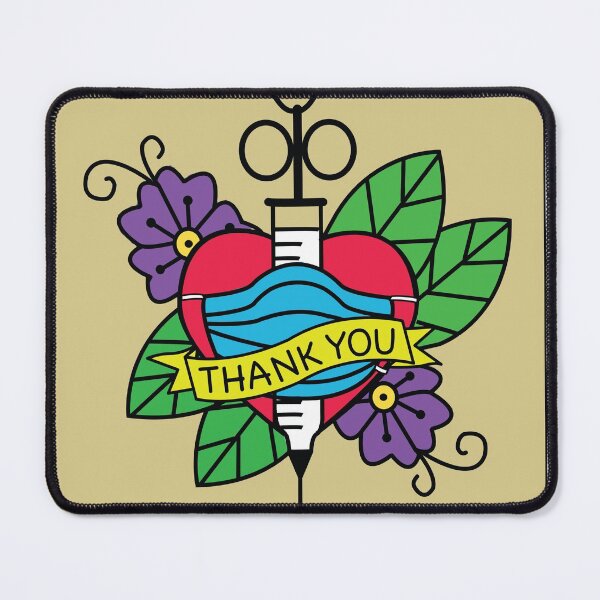 Item preview, Thank You for getting Vaccinated and Wearing A Mask Old School Tattoo design designed and sold by Sayraphim.