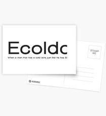 Ecolda - when a man who has a cold acts like he has Ebola Postcards
