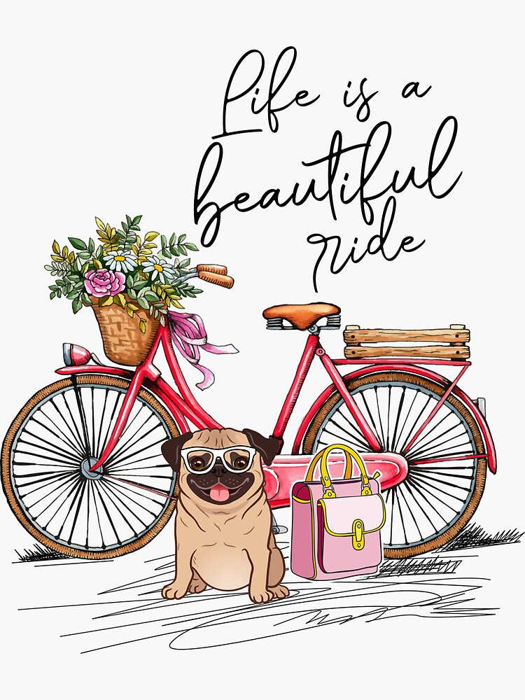 Life Is A Beautiful Ride With Dog Sticker for Sale by BeanxMax