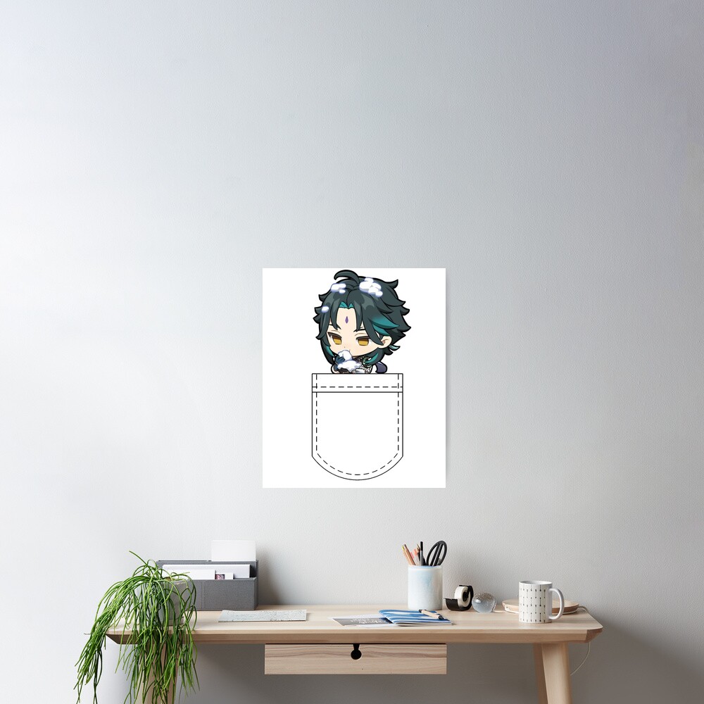 "Xiao eating snow in a pocket Genshin Impact" Poster by MagathSho