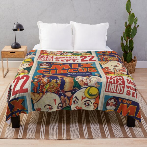 Mix circus vintage clown Throw Blanket