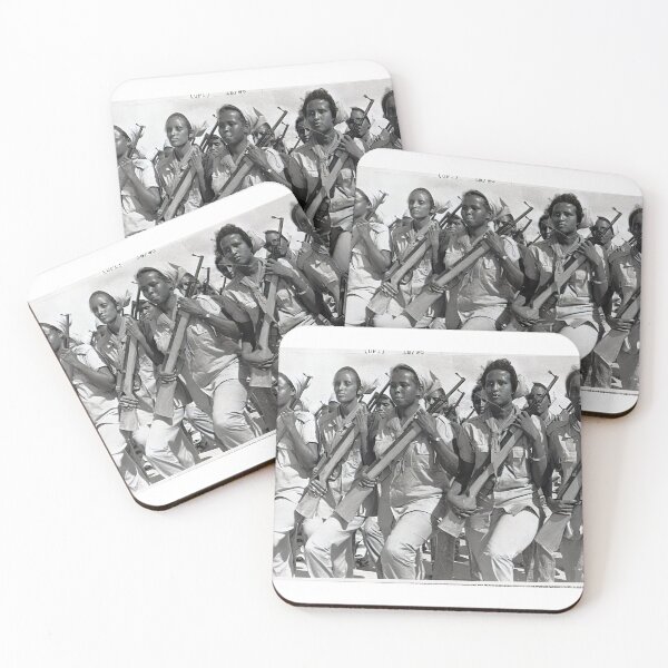 Item preview, It is 7/26/1977 trained Somali Women  carrying wooden rifles designed and sold by VintageSomalia.