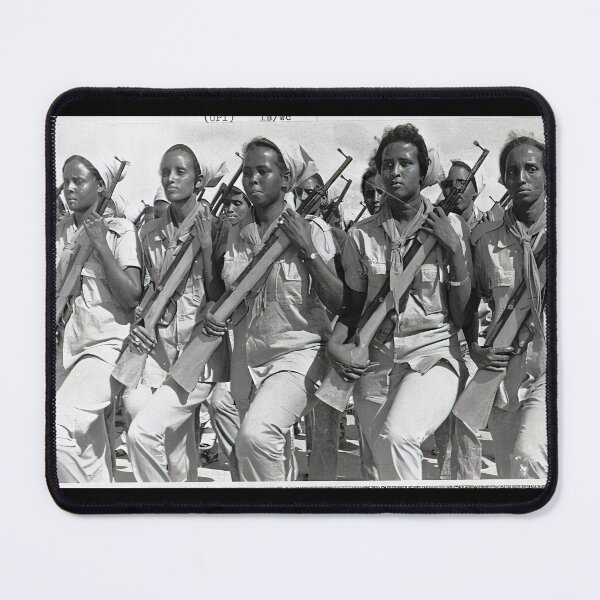 Item preview, It is 7/26/1977 trained Somali Women  carrying wooden rifles designed and sold by VintageSomalia.