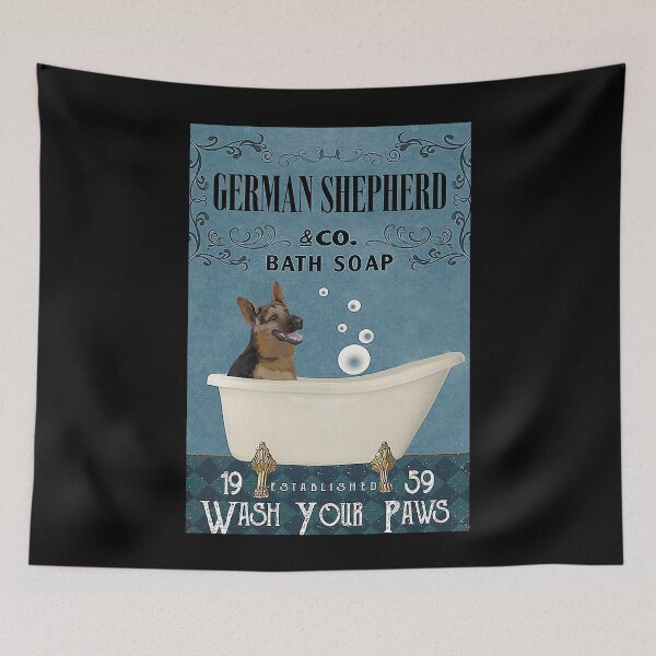 Item preview, German shepherd bath soap blue wash your paws dog lover designed and sold by SimonsonNuala.