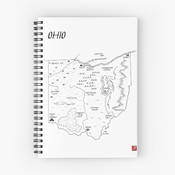 Item preview, Ohio as a fantasy map - black and white designed and sold by aldayuan.