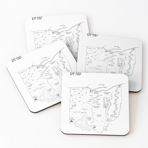 Item preview, Ohio as a fantasy map - black and white designed and sold by aldayuan.