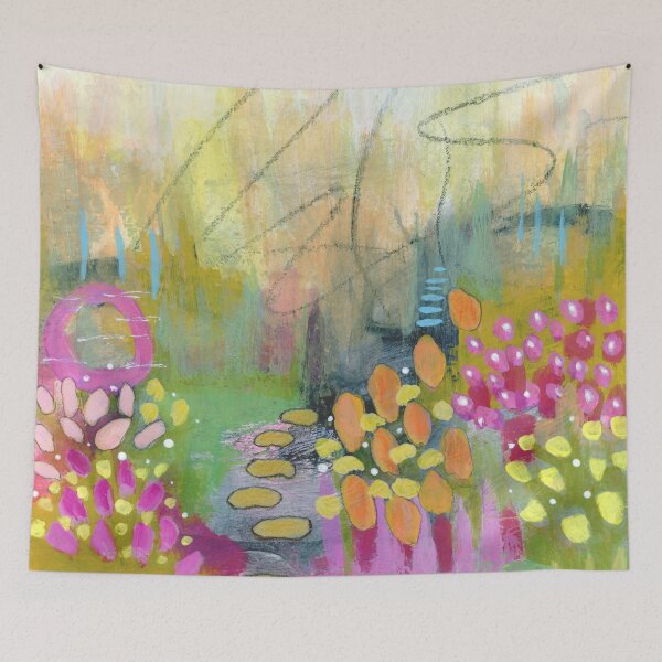 Item preview, A Bright Future 1, Abstract Landscape Art Flower Garden Painting designed and sold by Itaya Art.