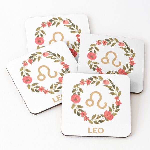 Item preview, Leo Symbol with Floral Wreath designed and sold by Hellofriendco.