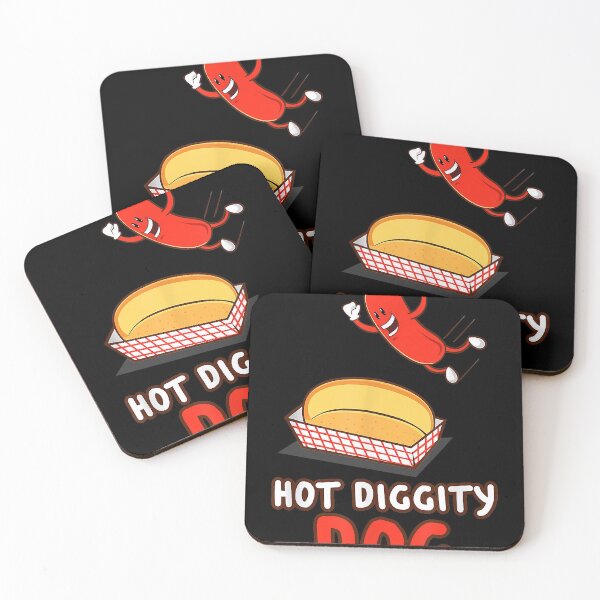 Item preview, Funny Hot Dog T-shirt, Hot Diggity Dog, BBQ, Cartoon Weiner designed and sold by AnthonyKwan.