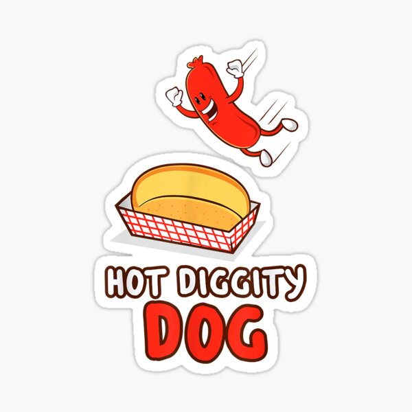 Cute funny hot dog Weiner cartoon - Hot Dog - Sticker