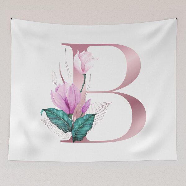 Item preview, Pink Floral Letter B With Abstract Tropical Flowers and Leaves. Flower Letter B designed and sold by silviaol.