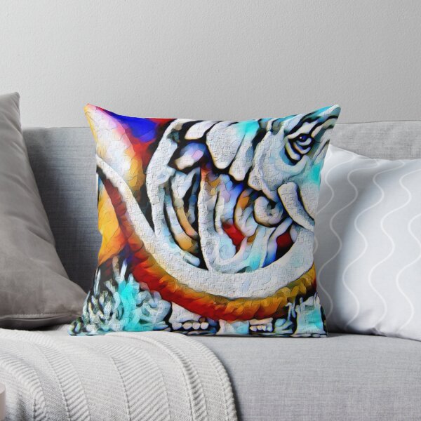 Moonlight Elephant Pop Art Throw Pillow