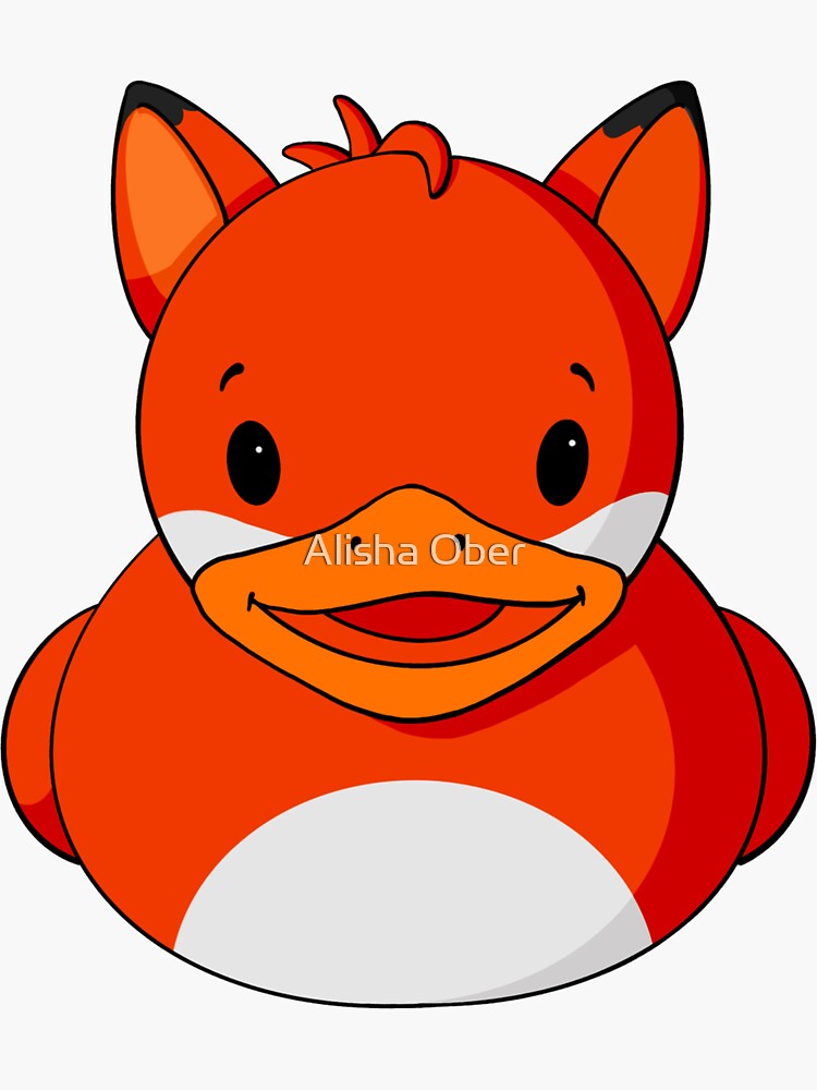 Fox Rubber Duck Sticker for Sale by Alisha Ober Redbubble