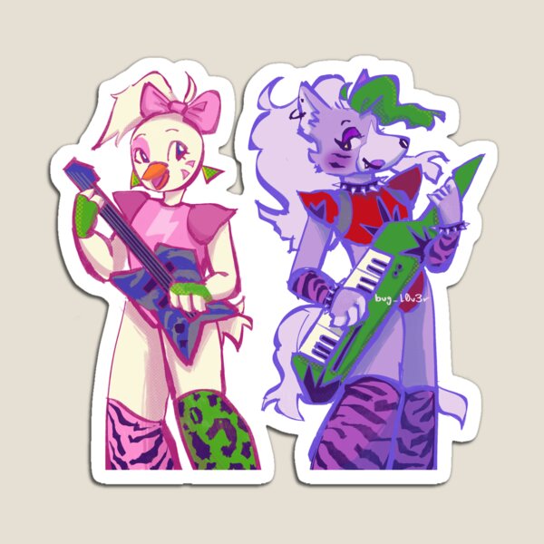 Aperçu de l'œuvre Glamrock Chica et Roxanne Wolf Violation de la sécurité de la Fnaf créée et vendue par bugl0v3r.