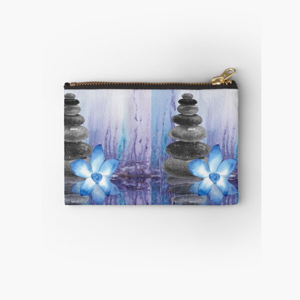 Item preview, Relaxing Zen Rocks Calm Peaceful Cairn With Flower Meditation Spa Collection Watercolor I designed and sold by Irina Sztukowski.