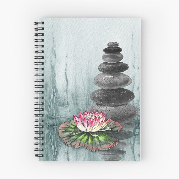 Item preview, Relaxing Zen Rocks Calm Peaceful Cairn With Flower Meditation Spa Collection Watercolor II designed and sold by Irina Sztukowski.